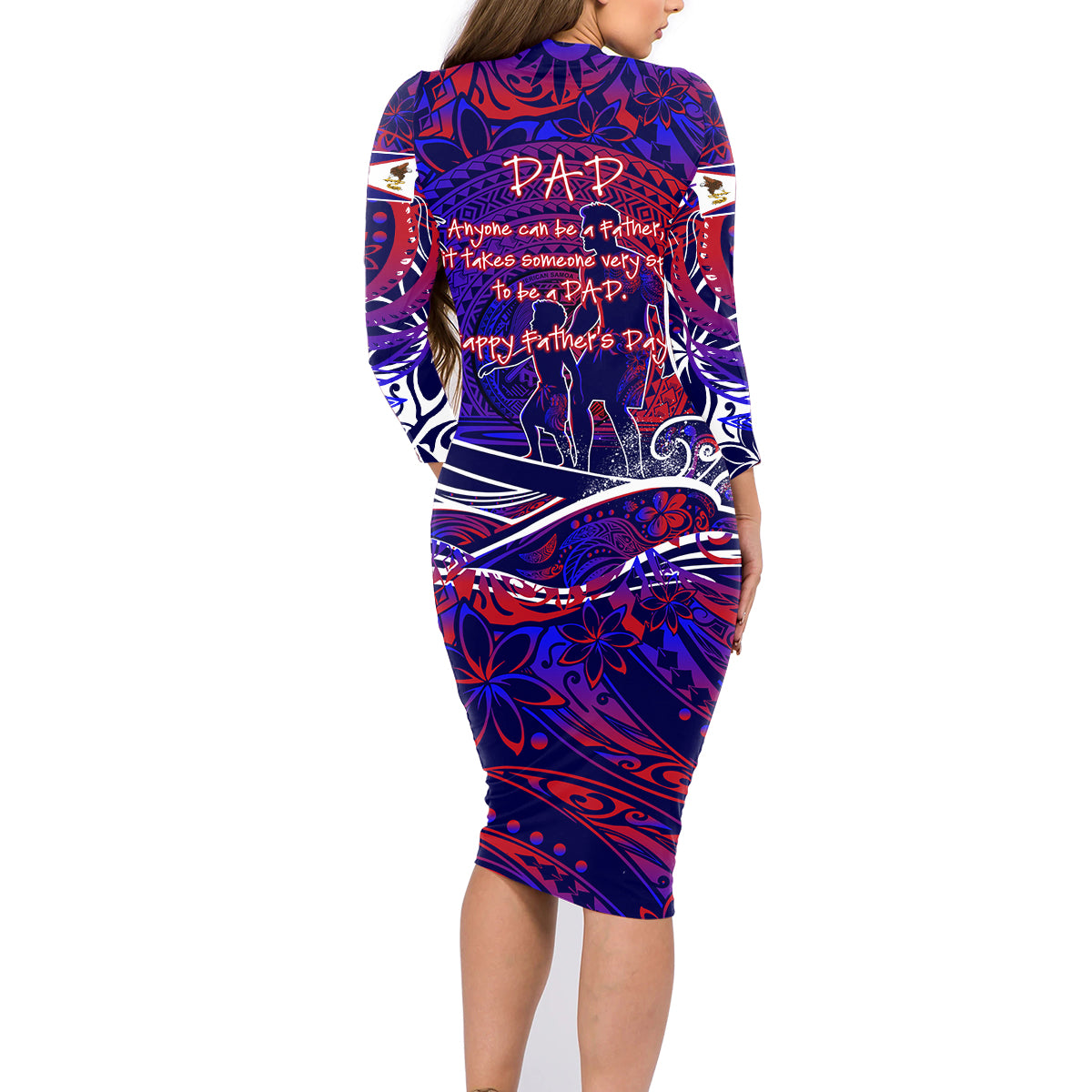 Father's Day American Samoa Family Matching Long Sleeve Bodycon Dress and Hawaiian Shirt Special Dad Polynesia Paradise DT02 - Polynesian Pride