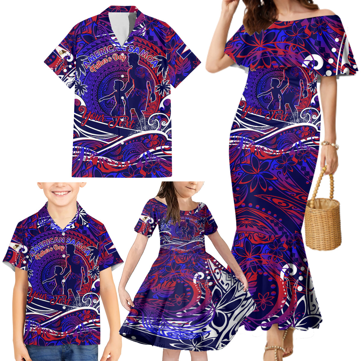 Father's Day American Samoa Family Matching Mermaid Dress and Hawaiian Shirt Special Dad Polynesia Paradise DT02 - Polynesian Pride