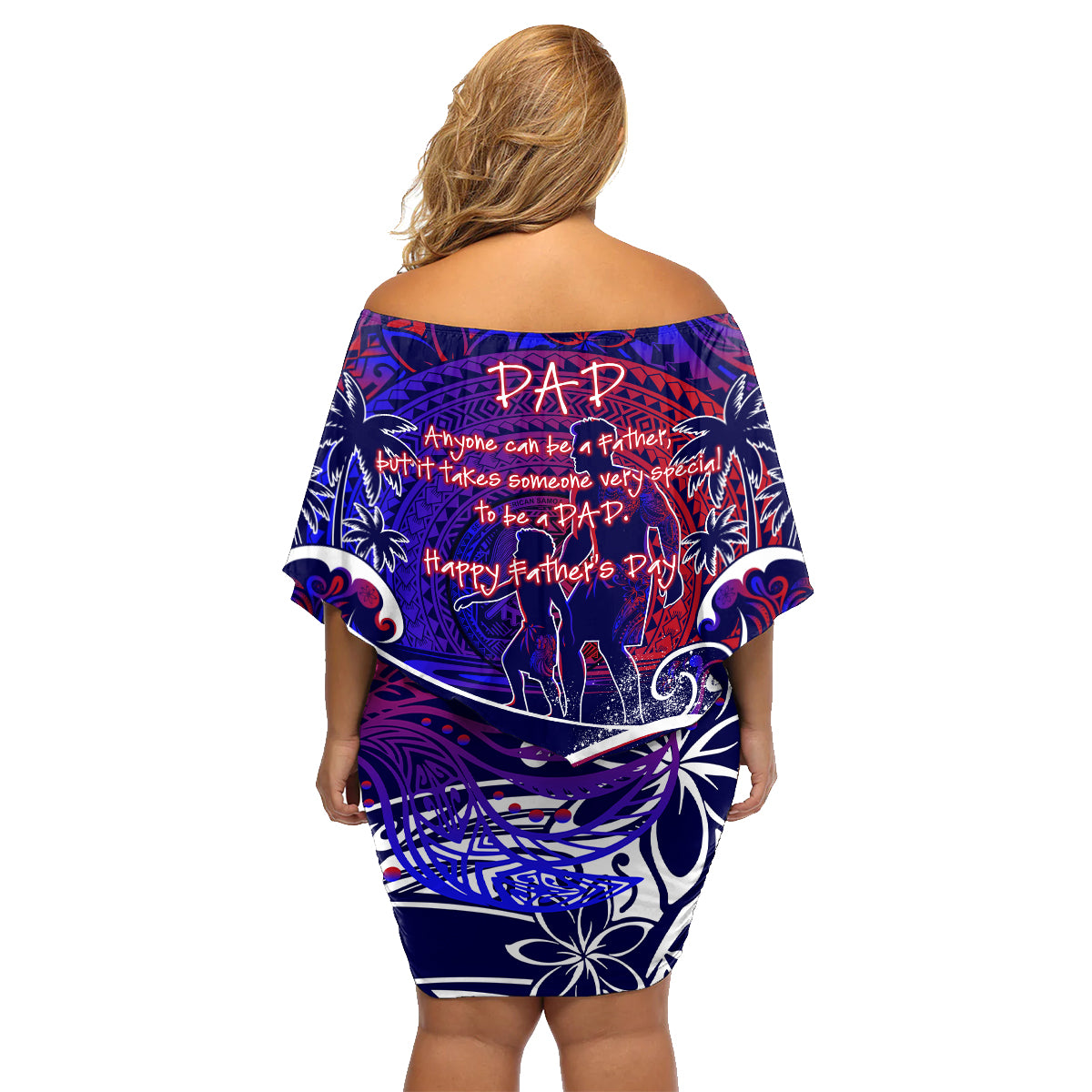 Father's Day American Samoa Family Matching Off Shoulder Short Dress and Hawaiian Shirt Special Dad Polynesia Paradise DT02 - Polynesian Pride