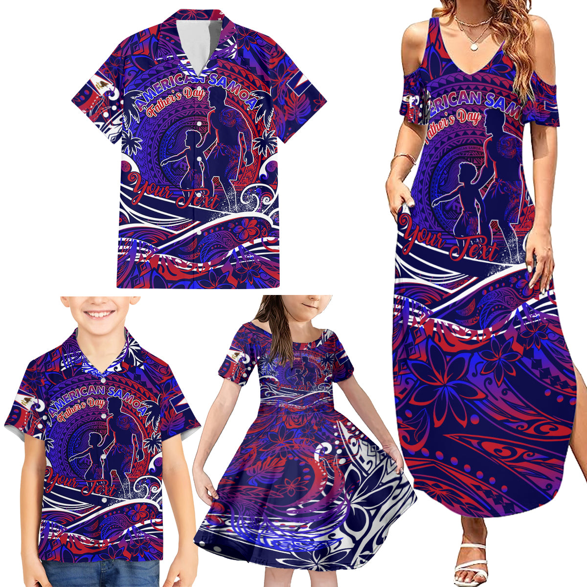 Father's Day American Samoa Family Matching Summer Maxi Dress and Hawaiian Shirt Special Dad Polynesia Paradise DT02 - Polynesian Pride