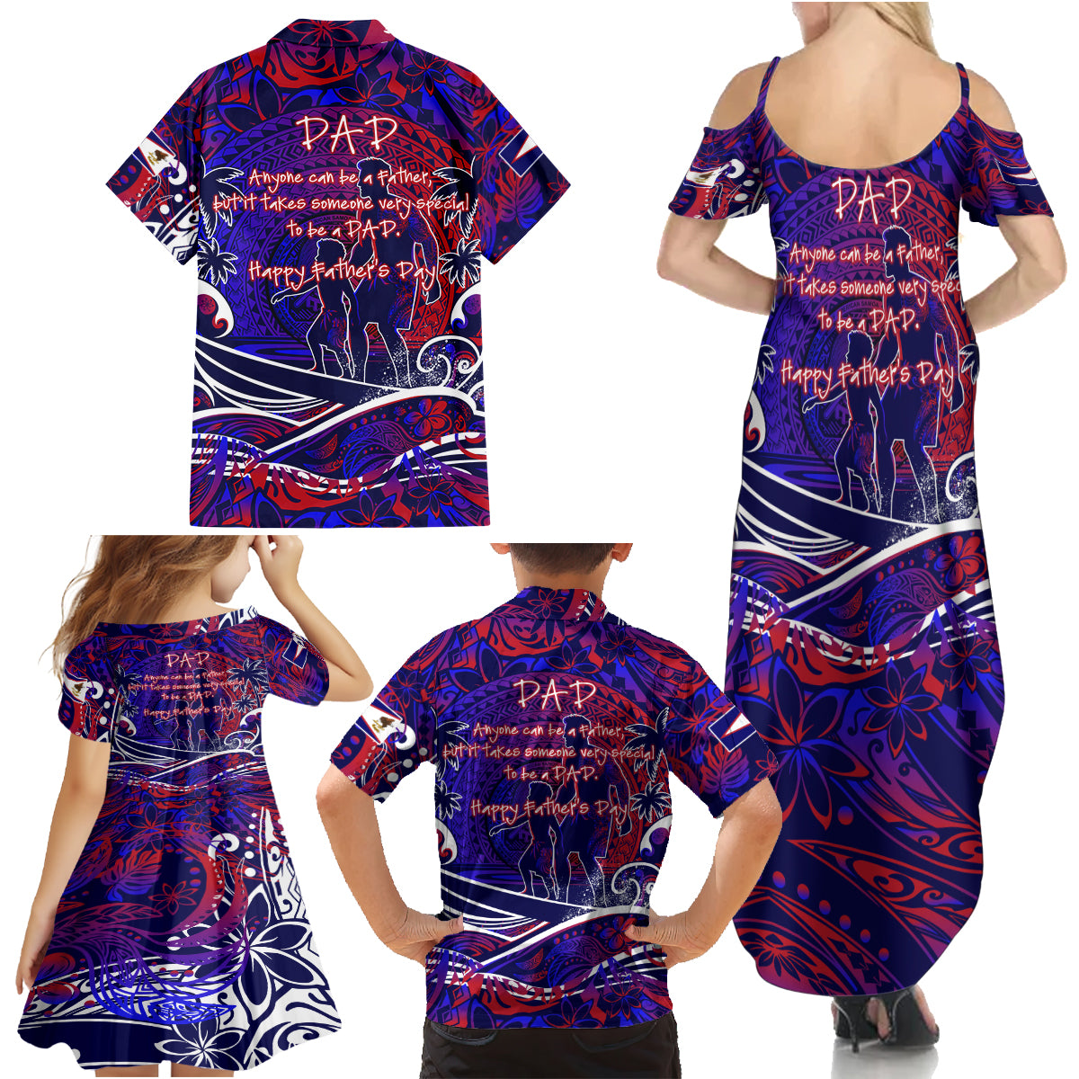 Father's Day American Samoa Family Matching Summer Maxi Dress and Hawaiian Shirt Special Dad Polynesia Paradise DT02 - Polynesian Pride