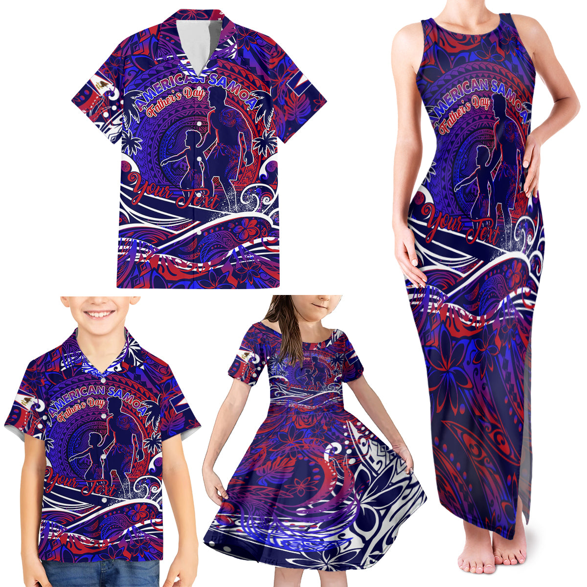Father's Day American Samoa Family Matching Tank Maxi Dress and Hawaiian Shirt Special Dad Polynesia Paradise DT02 - Polynesian Pride