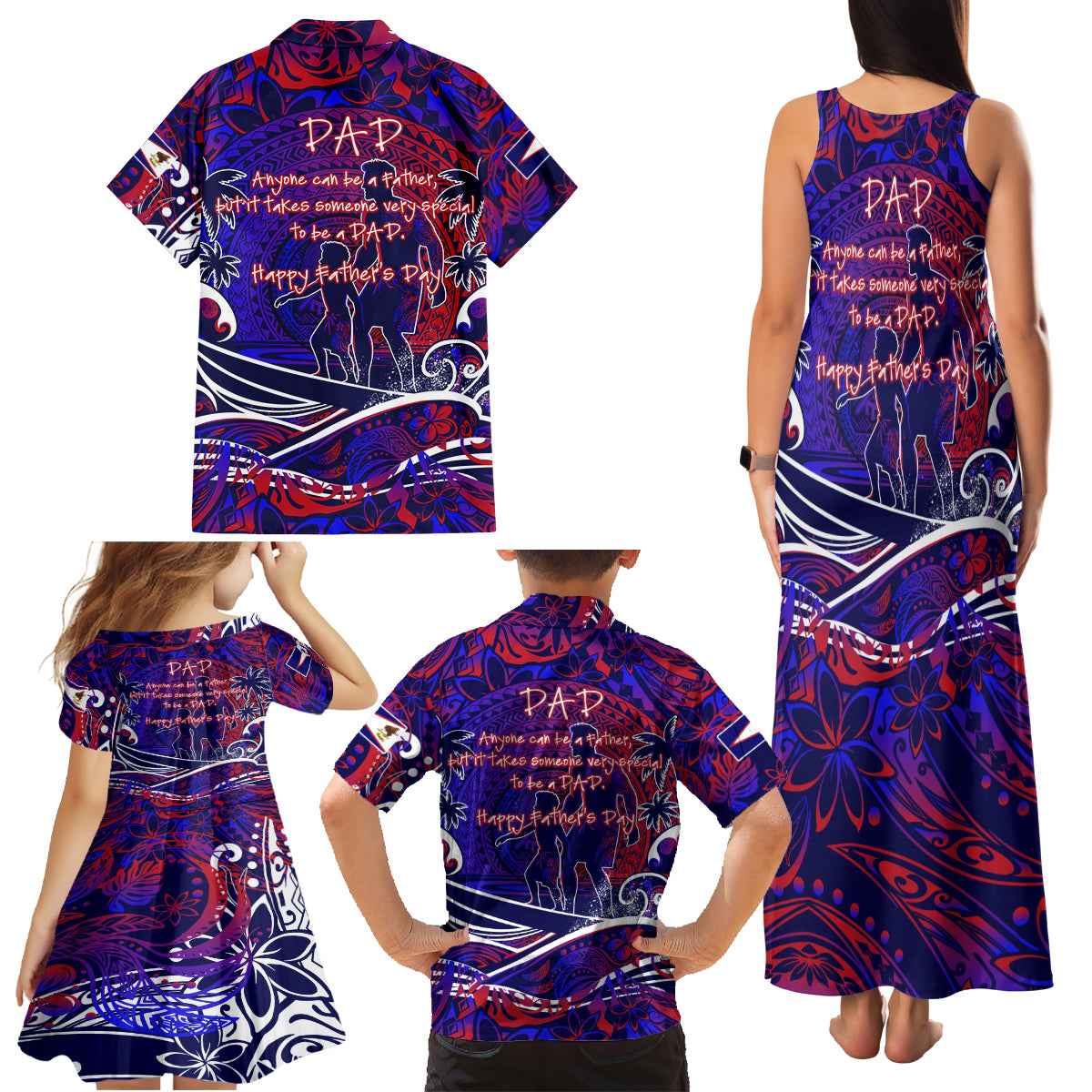 Father's Day American Samoa Family Matching Tank Maxi Dress and Hawaiian Shirt Special Dad Polynesia Paradise DT02 - Polynesian Pride