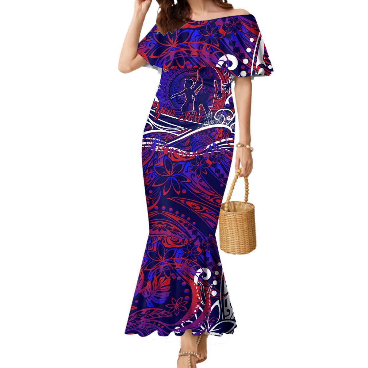Father's Day American Samoa Mermaid Dress Special Dad Polynesia Paradise DT02 Women Blue - Polynesian Pride