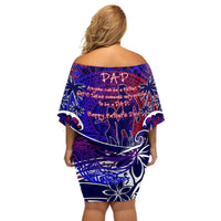 Father's Day American Samoa Off Shoulder Short Dress Special Dad Polynesia Paradise DT02 - Polynesian Pride