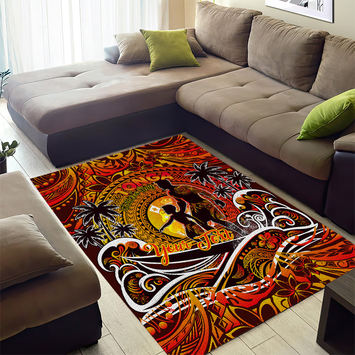 Father's Day Tonga Area Rug Special Dad Polynesia Paradise