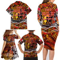 Father's Day Tonga Family Matching Long Sleeve Bodycon Dress and Hawaiian Shirt Special Dad Polynesia Paradise DT02 - Polynesian Pride
