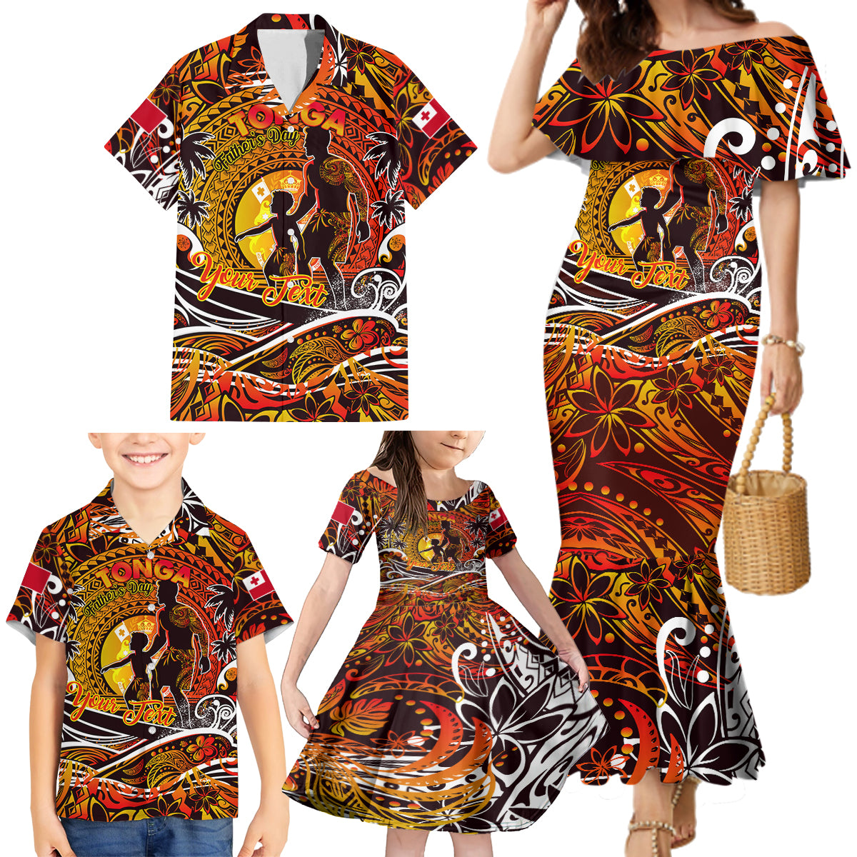 Father's Day Tonga Family Matching Mermaid Dress and Hawaiian Shirt Special Dad Polynesia Paradise DT02 - Polynesian Pride
