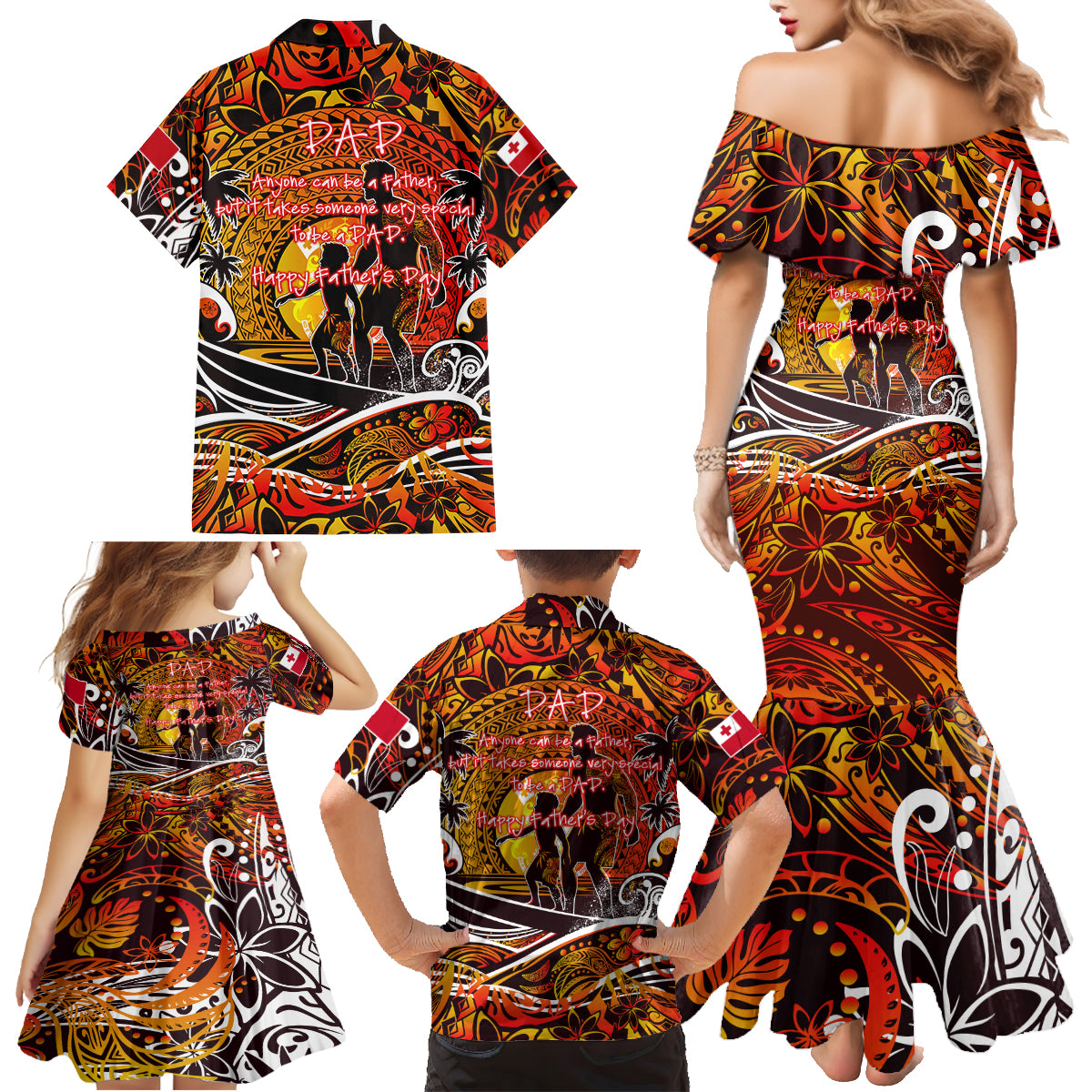 Father's Day Tonga Family Matching Mermaid Dress and Hawaiian Shirt Special Dad Polynesia Paradise DT02 - Polynesian Pride