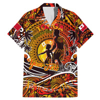 Father's Day Tonga Family Matching Mermaid Dress and Hawaiian Shirt Special Dad Polynesia Paradise DT02 Dad's Shirt - Short Sleeve Orange - Polynesian Pride