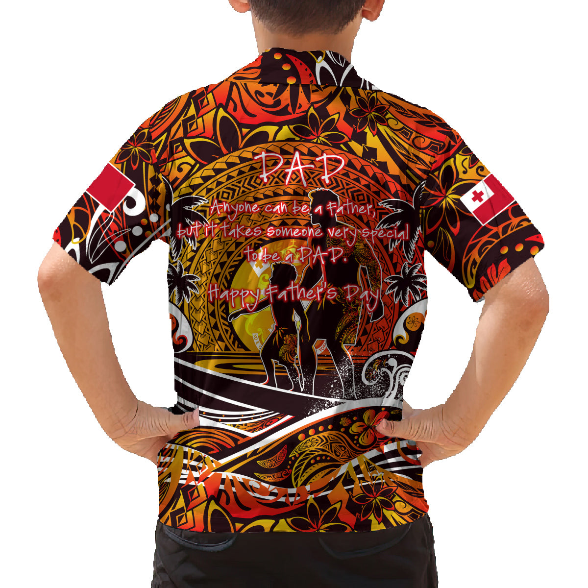 Father's Day Tonga Family Matching Off The Shoulder Long Sleeve Dress and Hawaiian Shirt Special Dad Polynesia Paradise DT02 - Polynesian Pride