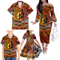 Father's Day Tonga Family Matching Off The Shoulder Long Sleeve Dress and Hawaiian Shirt Special Dad Polynesia Paradise DT02 - Polynesian Pride