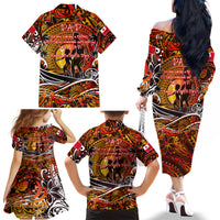 Father's Day Tonga Family Matching Off The Shoulder Long Sleeve Dress and Hawaiian Shirt Special Dad Polynesia Paradise DT02 - Polynesian Pride