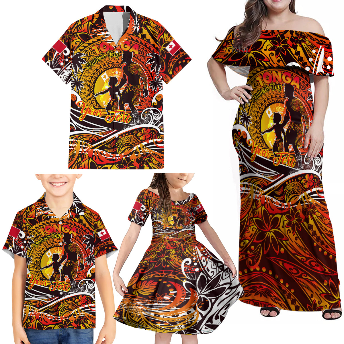 Father's Day Tonga Family Matching Off Shoulder Maxi Dress and Hawaiian Shirt Special Dad Polynesia Paradise DT02 - Polynesian Pride