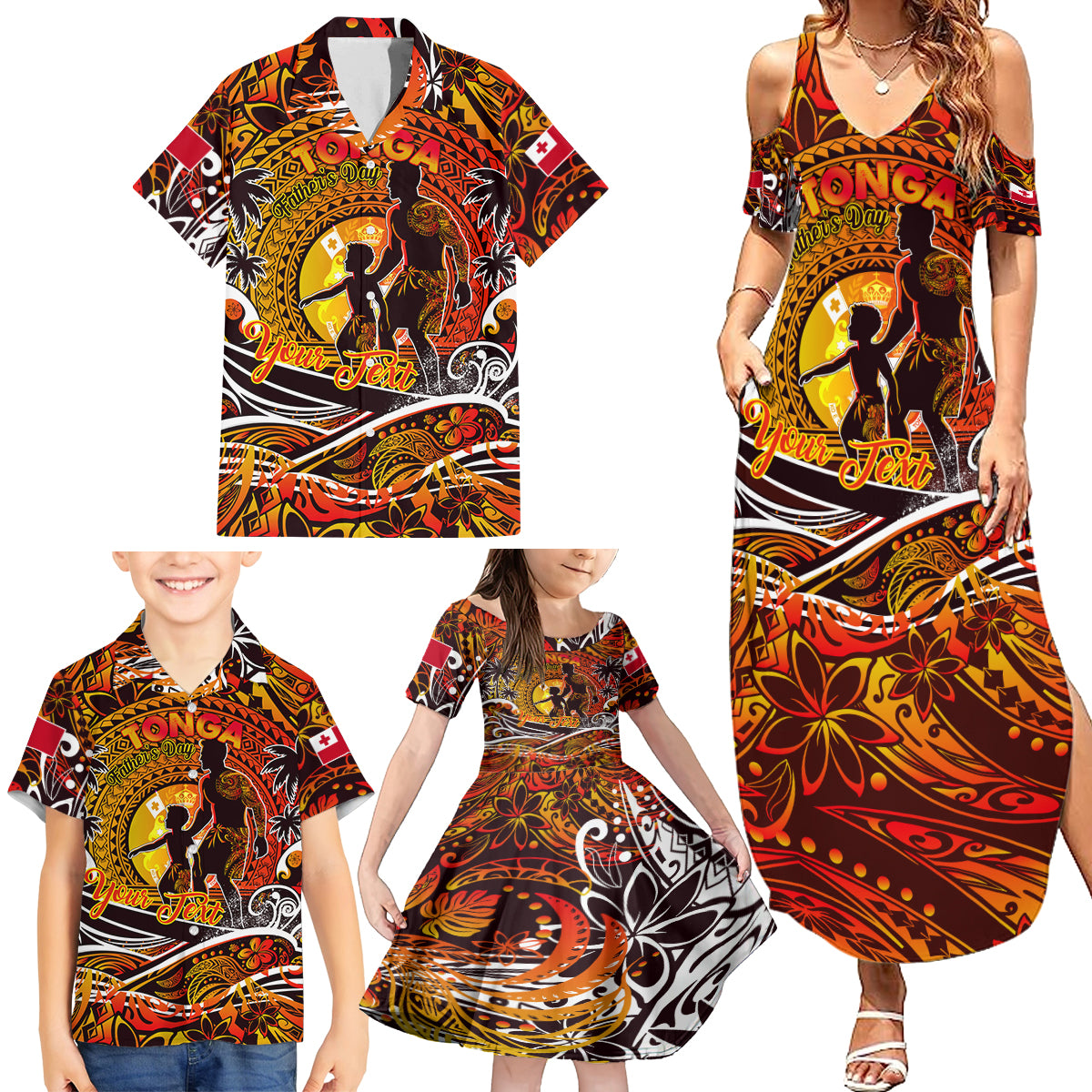 Father's Day Tonga Family Matching Summer Maxi Dress and Hawaiian Shirt Special Dad Polynesia Paradise DT02 - Polynesian Pride