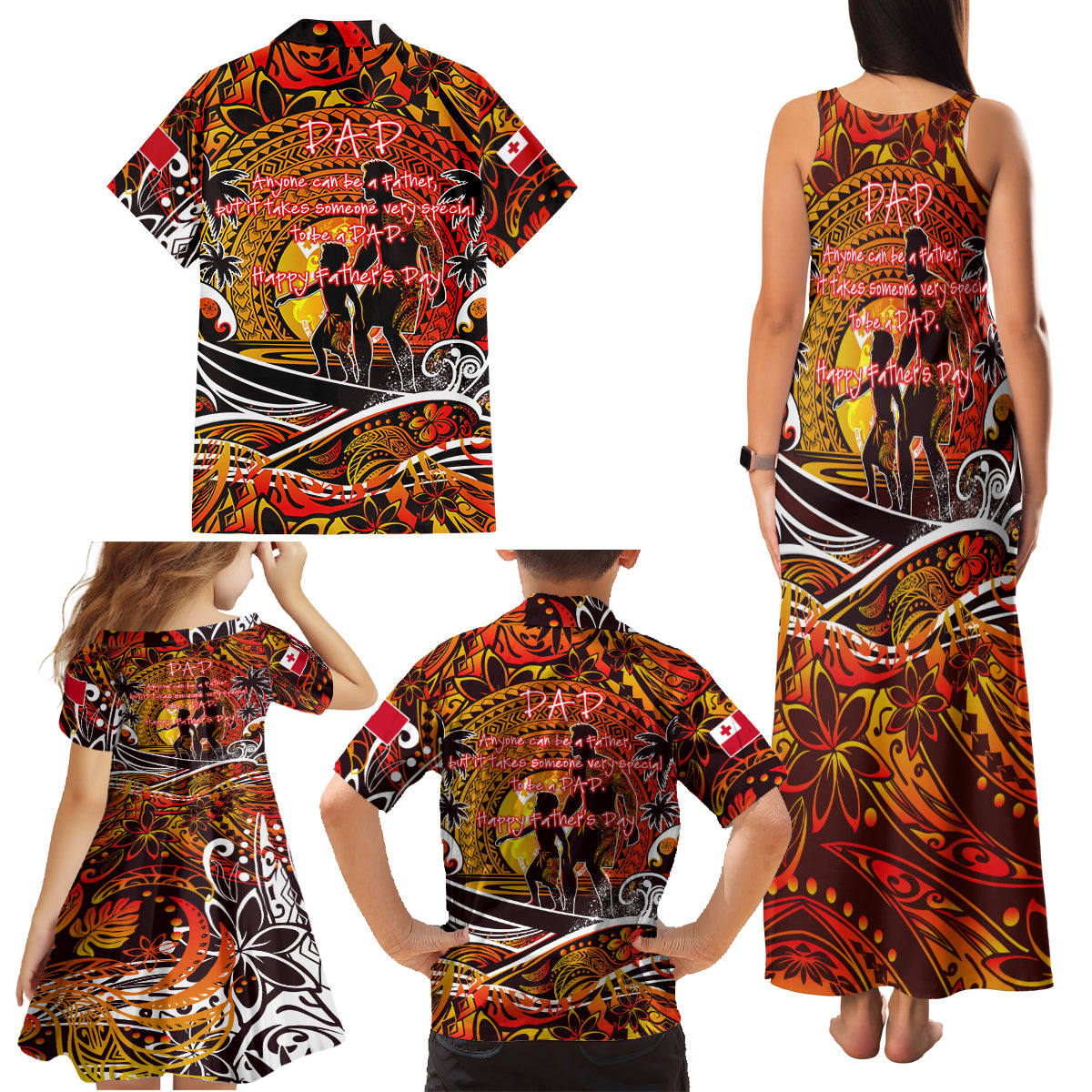 Father's Day Tonga Family Matching Tank Maxi Dress and Hawaiian Shirt Special Dad Polynesia Paradise DT02 - Polynesian Pride