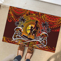 Father's Day Tonga Rubber Doormat Special Dad Polynesia Paradise