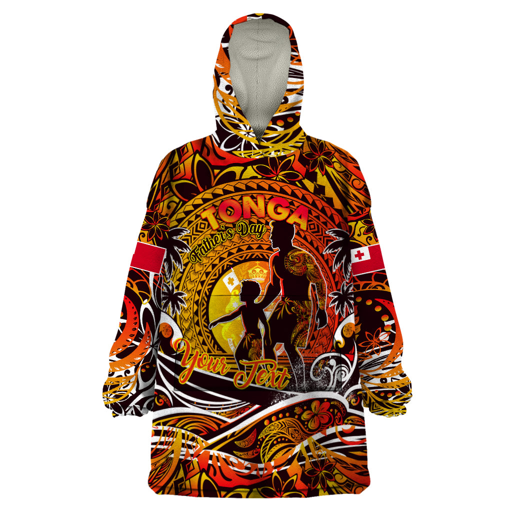 Father's Day Tonga Wearable Blanket Hoodie Special Dad Polynesia Paradise DT02 One Size Orange - Polynesian Pride