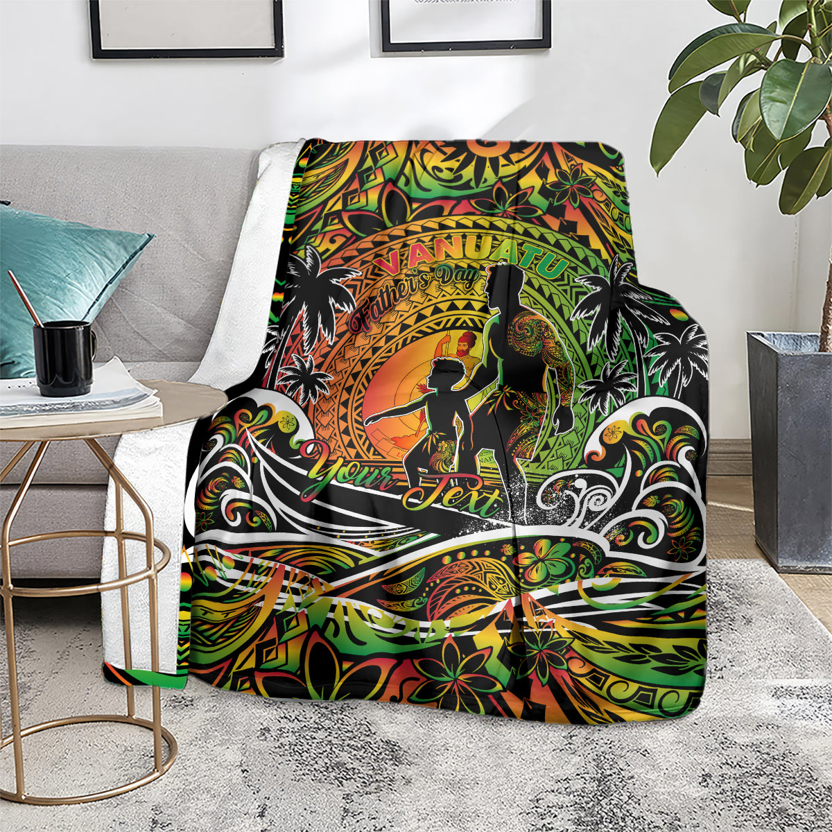 Father's Day Vanuatu Blanket Special Dad Polynesia Paradise