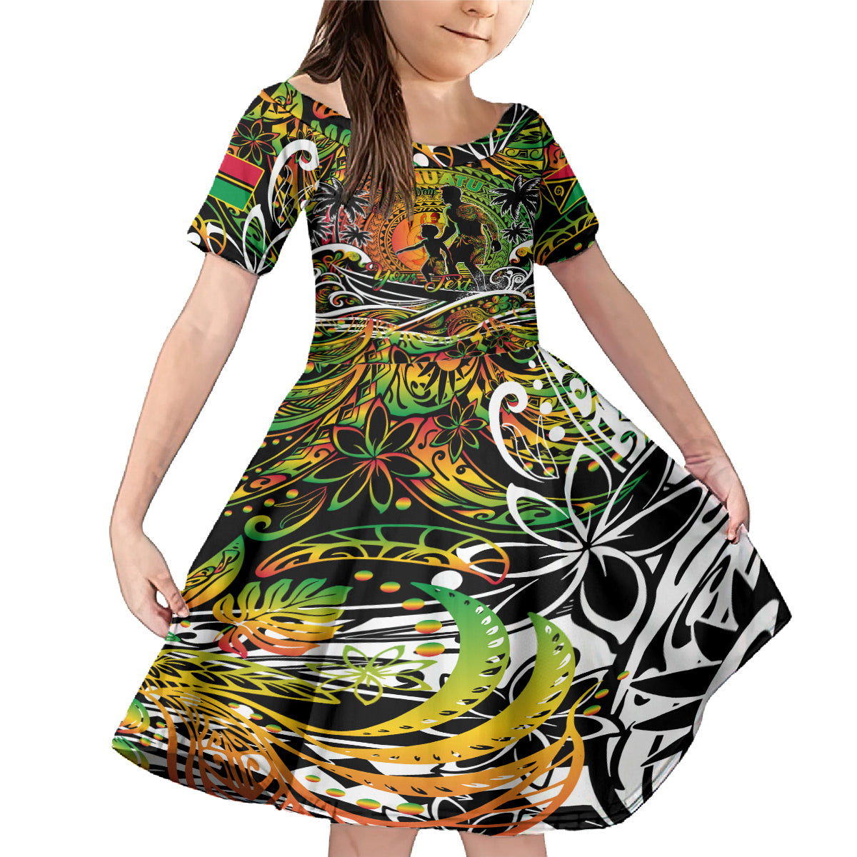 Father's Day Vanuatu Family Matching Mermaid Dress and Hawaiian Shirt Special Dad Polynesia Paradise DT02 Daughter's Dress Art - Polynesian Pride