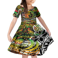 Father's Day Vanuatu Family Matching Off Shoulder Maxi Dress and Hawaiian Shirt Special Dad Polynesia Paradise DT02 Daughter's Dress Art - Polynesian Pride