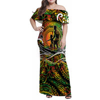 Father's Day Vanuatu Family Matching Off Shoulder Maxi Dress and Hawaiian Shirt Special Dad Polynesia Paradise DT02 Mom's Dress Art - Polynesian Pride