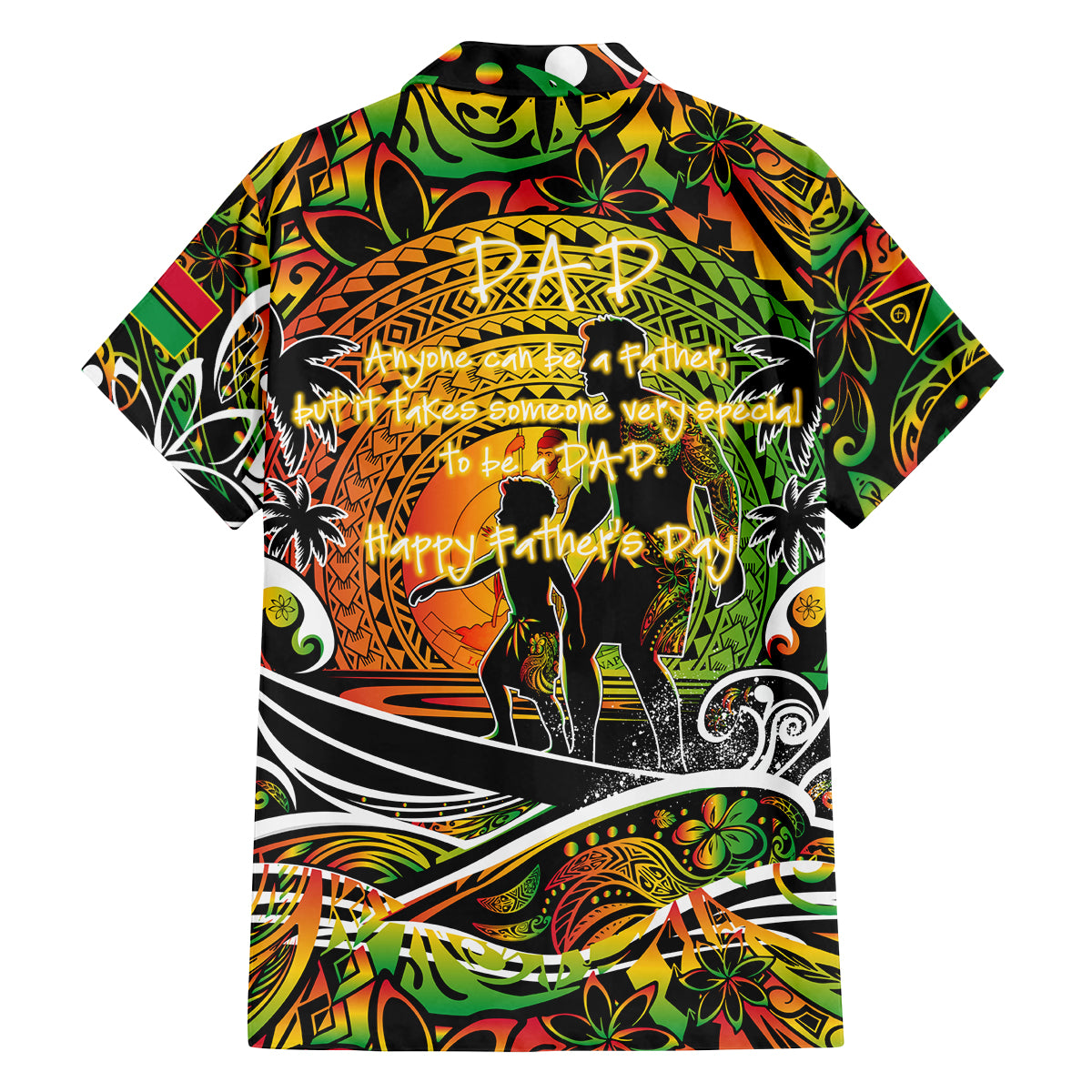 Father's Day Vanuatu Family Matching Off Shoulder Short Dress and Hawaiian Shirt Special Dad Polynesia Paradise DT02 - Polynesian Pride