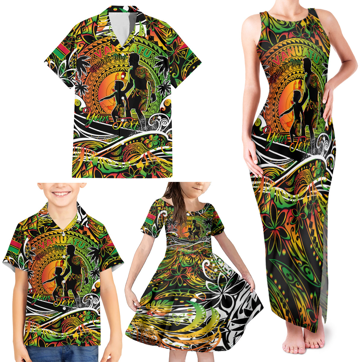 Father's Day Vanuatu Family Matching Tank Maxi Dress and Hawaiian Shirt Special Dad Polynesia Paradise DT02 - Polynesian Pride