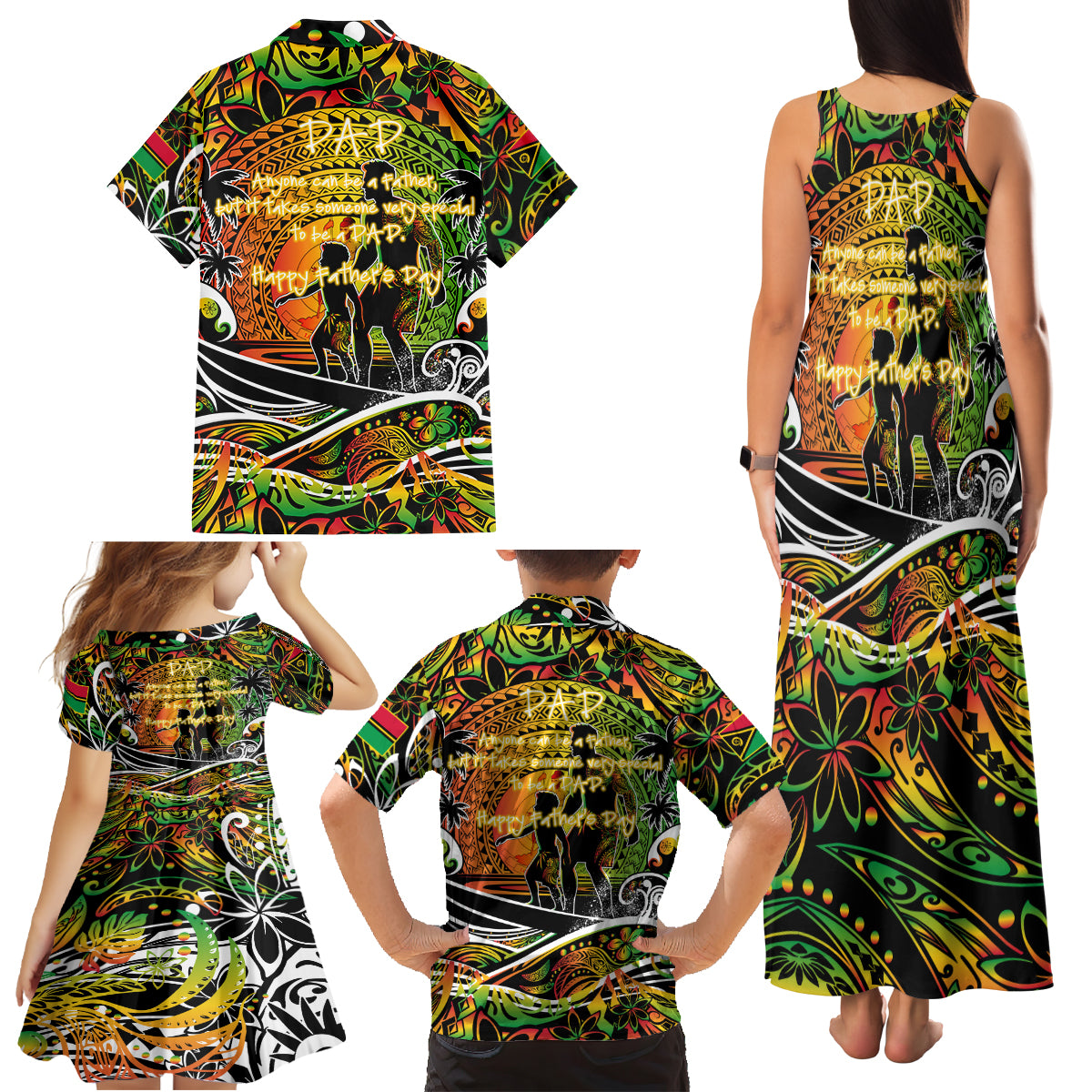Father's Day Vanuatu Family Matching Tank Maxi Dress and Hawaiian Shirt Special Dad Polynesia Paradise DT02 - Polynesian Pride