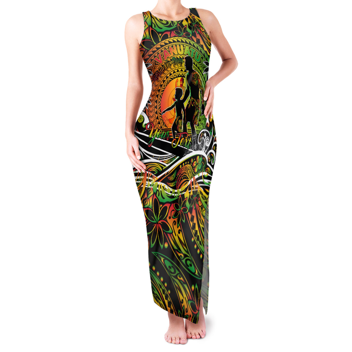 Father's Day Vanuatu Family Matching Tank Maxi Dress and Hawaiian Shirt Special Dad Polynesia Paradise DT02 Mom's Dress Art - Polynesian Pride