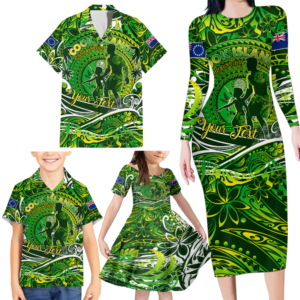 Father's Day Cook Islands Family Matching Long Sleeve Bodycon Dress and Hawaiian Shirt Special Dad Polynesia Paradise DT02 - Polynesian Pride