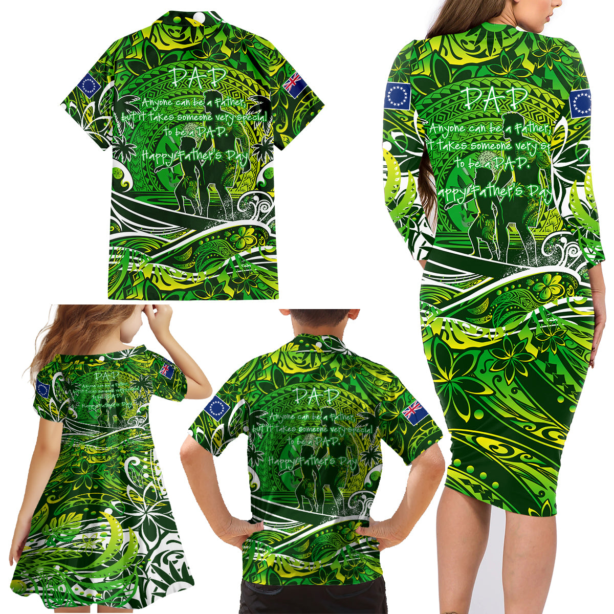 Father's Day Cook Islands Family Matching Long Sleeve Bodycon Dress and Hawaiian Shirt Special Dad Polynesia Paradise DT02 - Polynesian Pride