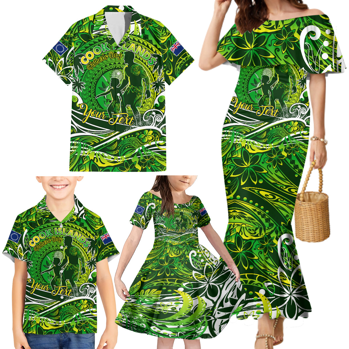 Father's Day Cook Islands Family Matching Mermaid Dress and Hawaiian Shirt Special Dad Polynesia Paradise DT02 - Polynesian Pride