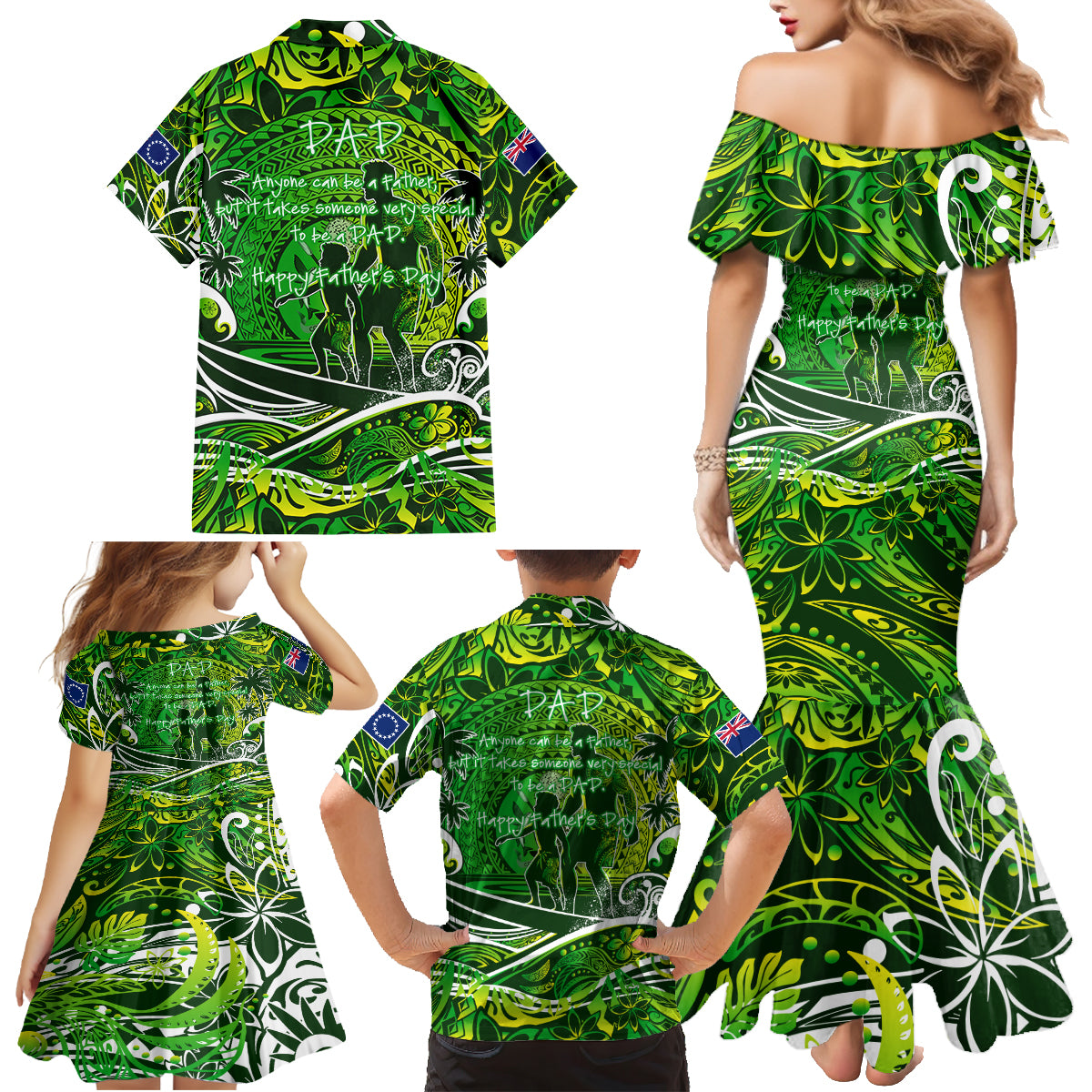 Father's Day Cook Islands Family Matching Mermaid Dress and Hawaiian Shirt Special Dad Polynesia Paradise DT02 - Polynesian Pride