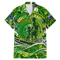 Father's Day Cook Islands Family Matching Mermaid Dress and Hawaiian Shirt Special Dad Polynesia Paradise DT02 Dad's Shirt - Short Sleeve Green - Polynesian Pride