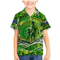 Father's Day Cook Islands Family Matching Mermaid Dress and Hawaiian Shirt Special Dad Polynesia Paradise DT02 Son's Shirt Green - Polynesian Pride