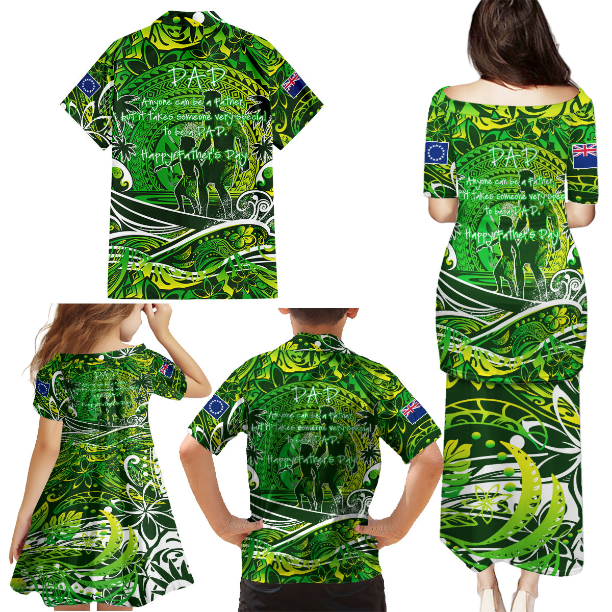Father's Day Cook Islands Family Matching Puletasi and Hawaiian Shirt Special Dad Polynesia Paradise DT02 - Polynesian Pride