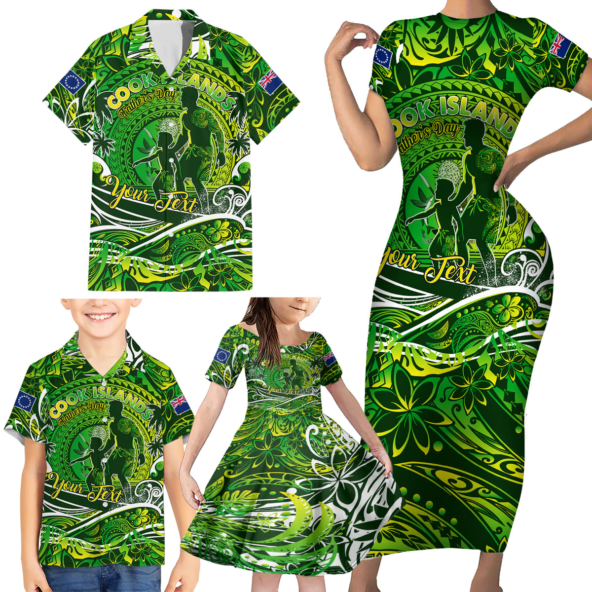 Father's Day Cook Islands Family Matching Short Sleeve Bodycon Dress and Hawaiian Shirt Special Dad Polynesia Paradise DT02 - Polynesian Pride