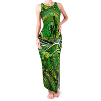 Father's Day Cook Islands Family Matching Tank Maxi Dress and Hawaiian Shirt Special Dad Polynesia Paradise DT02 Mom's Dress Green - Polynesian Pride