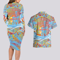 Father's Day Fiji Couples Matching Long Sleeve Bodycon Dress and Hawaiian Shirt Special Dad Polynesia Paradise DT02 - Polynesian Pride