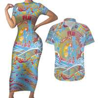 Father's Day Fiji Couples Matching Short Sleeve Bodycon Dress and Hawaiian Shirt Special Dad Polynesia Paradise DT02 Red - Polynesian Pride