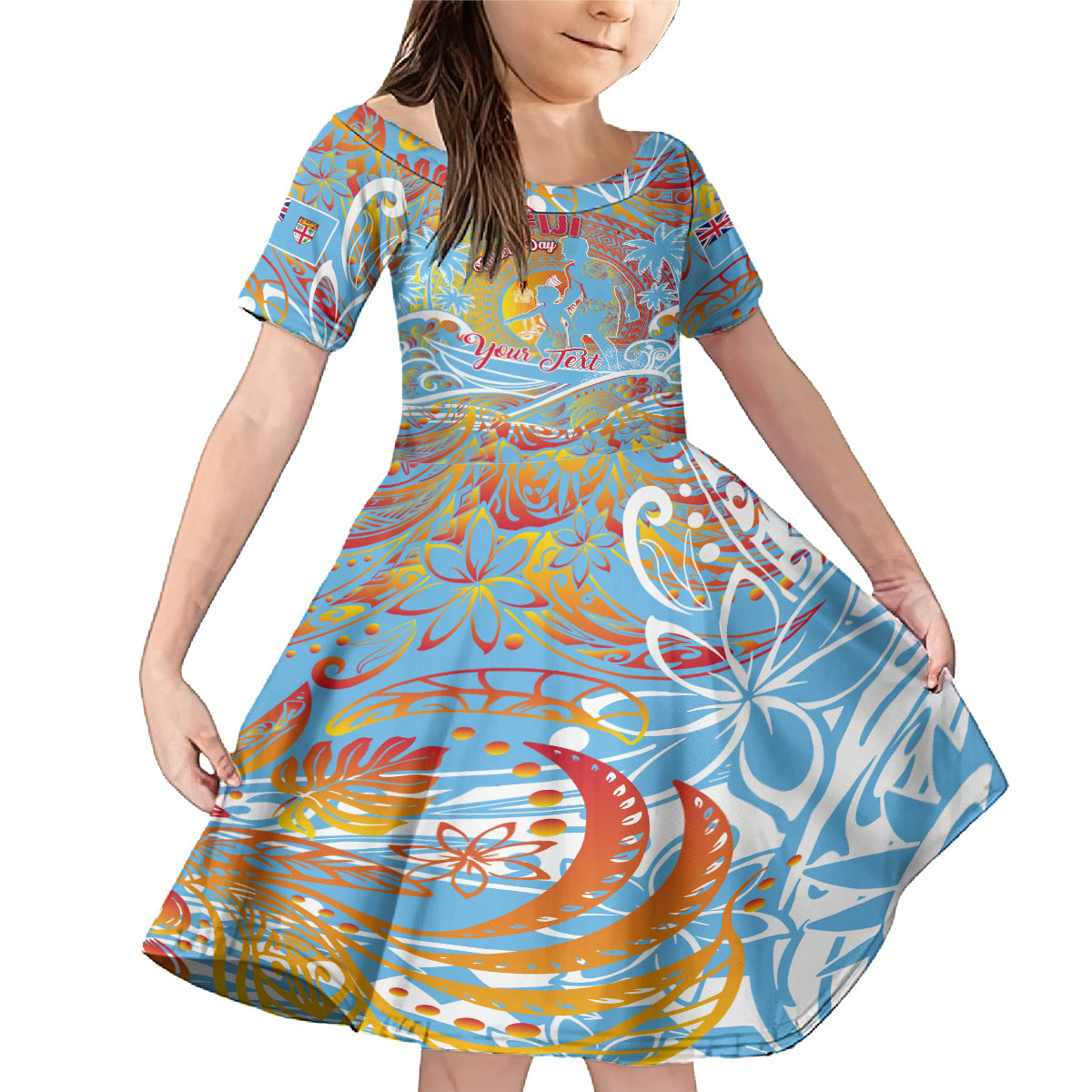Father's Day Fiji Family Matching Mermaid Dress and Hawaiian Shirt Special Dad Polynesia Paradise DT02 Daughter's Dress Red - Polynesian Pride