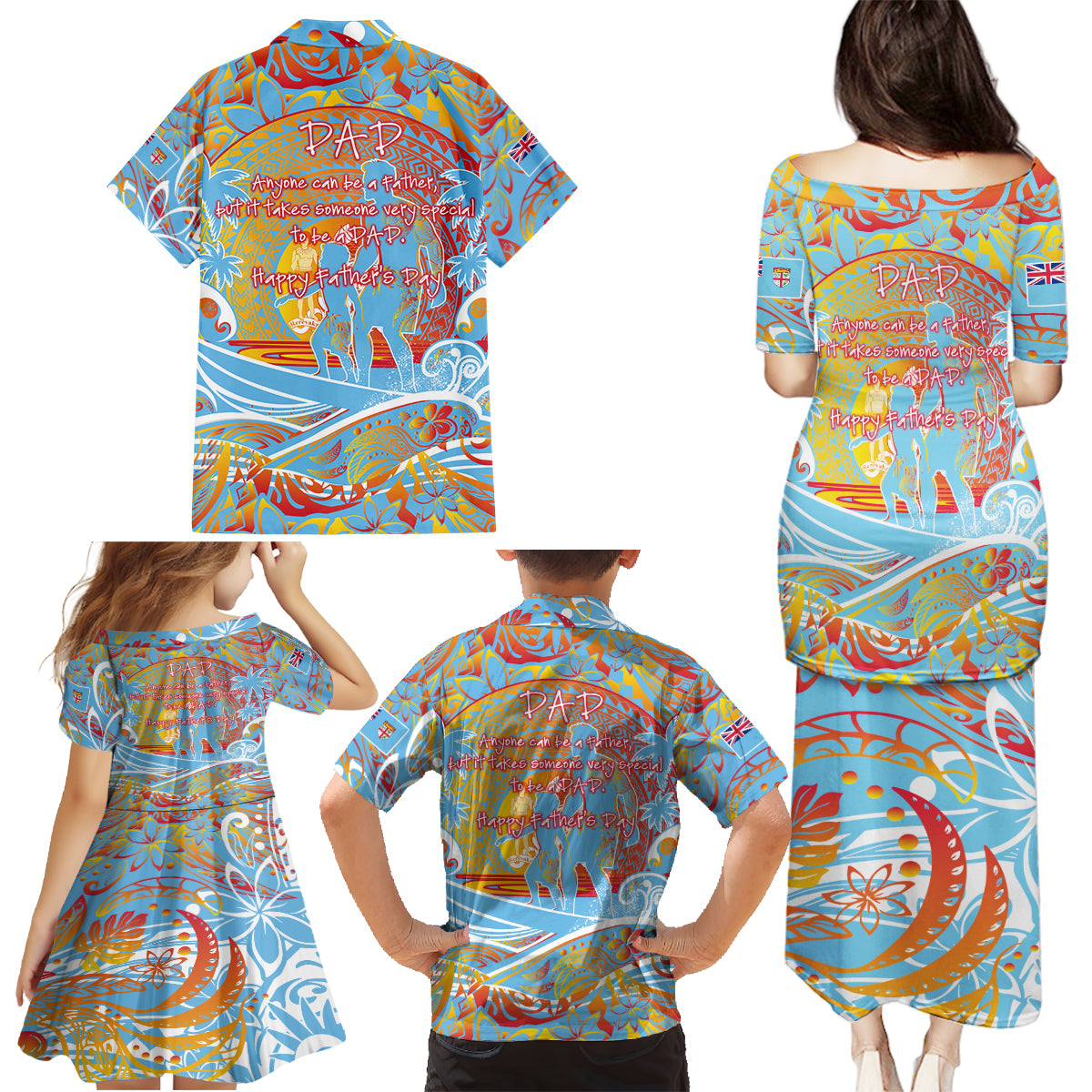 Father's Day Fiji Family Matching Puletasi and Hawaiian Shirt Special Dad Polynesia Paradise DT02 - Polynesian Pride