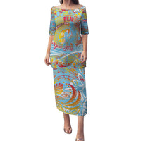 Father's Day Fiji Family Matching Puletasi and Hawaiian Shirt Special Dad Polynesia Paradise DT02 Mom's Dress Red - Polynesian Pride
