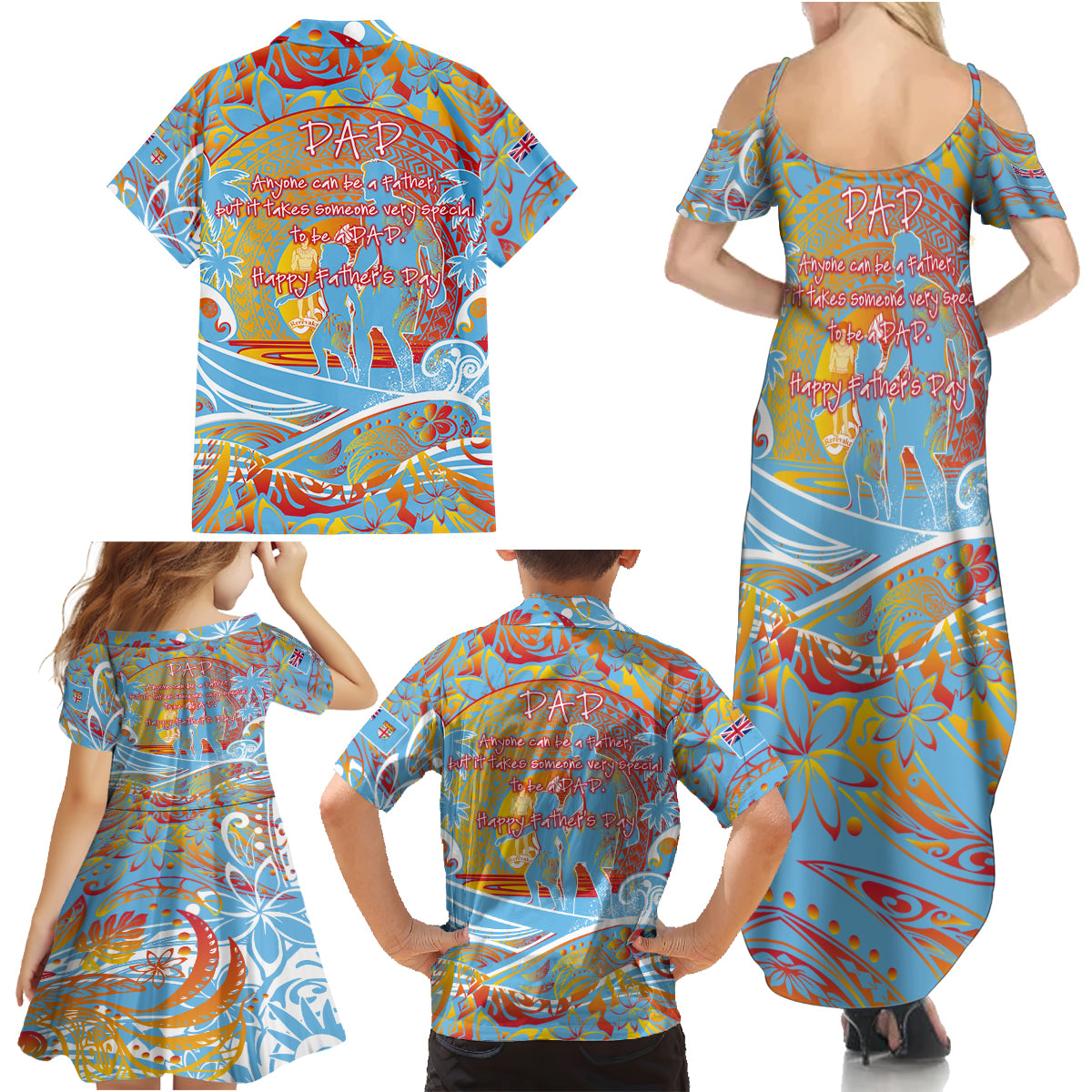 Father's Day Fiji Family Matching Summer Maxi Dress and Hawaiian Shirt Special Dad Polynesia Paradise DT02 - Polynesian Pride