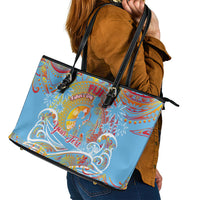 Father's Day Fiji Leather Tote Bag Special Dad Polynesia Paradise