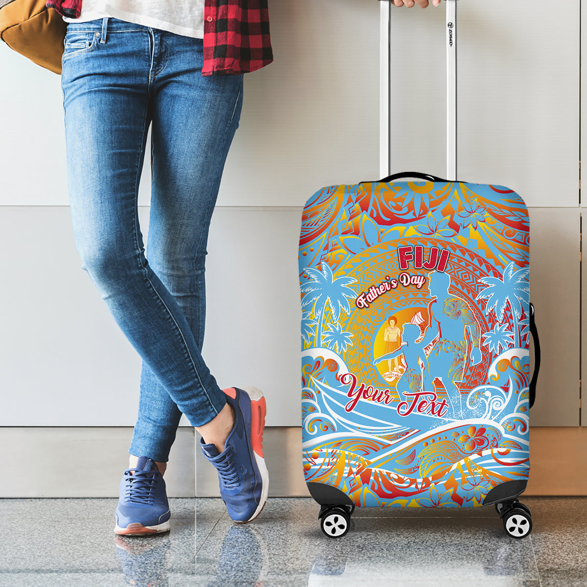 Father's Day Fiji Luggage Cover Special Dad Polynesia Paradise DT02 - Polynesian Pride
