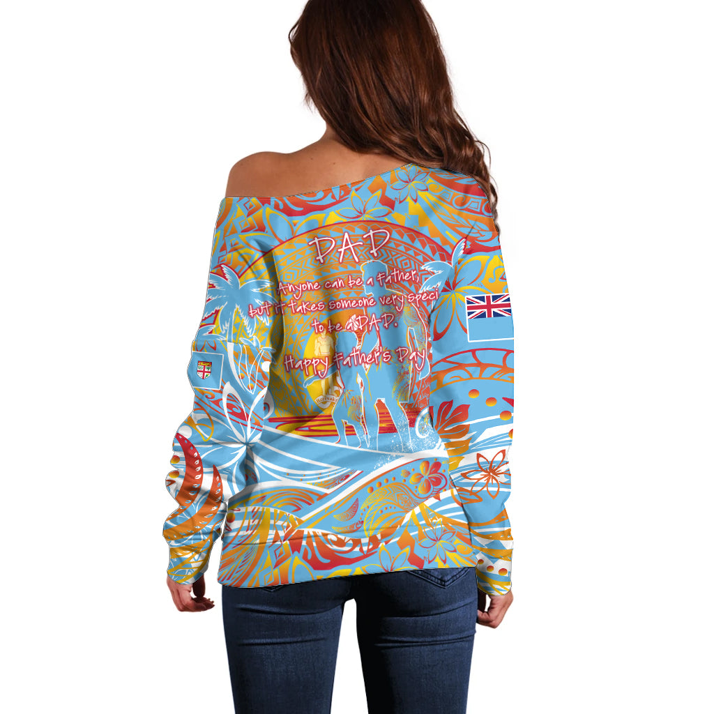 Father's Day Fiji Off Shoulder Sweater Special Dad Polynesia Paradise