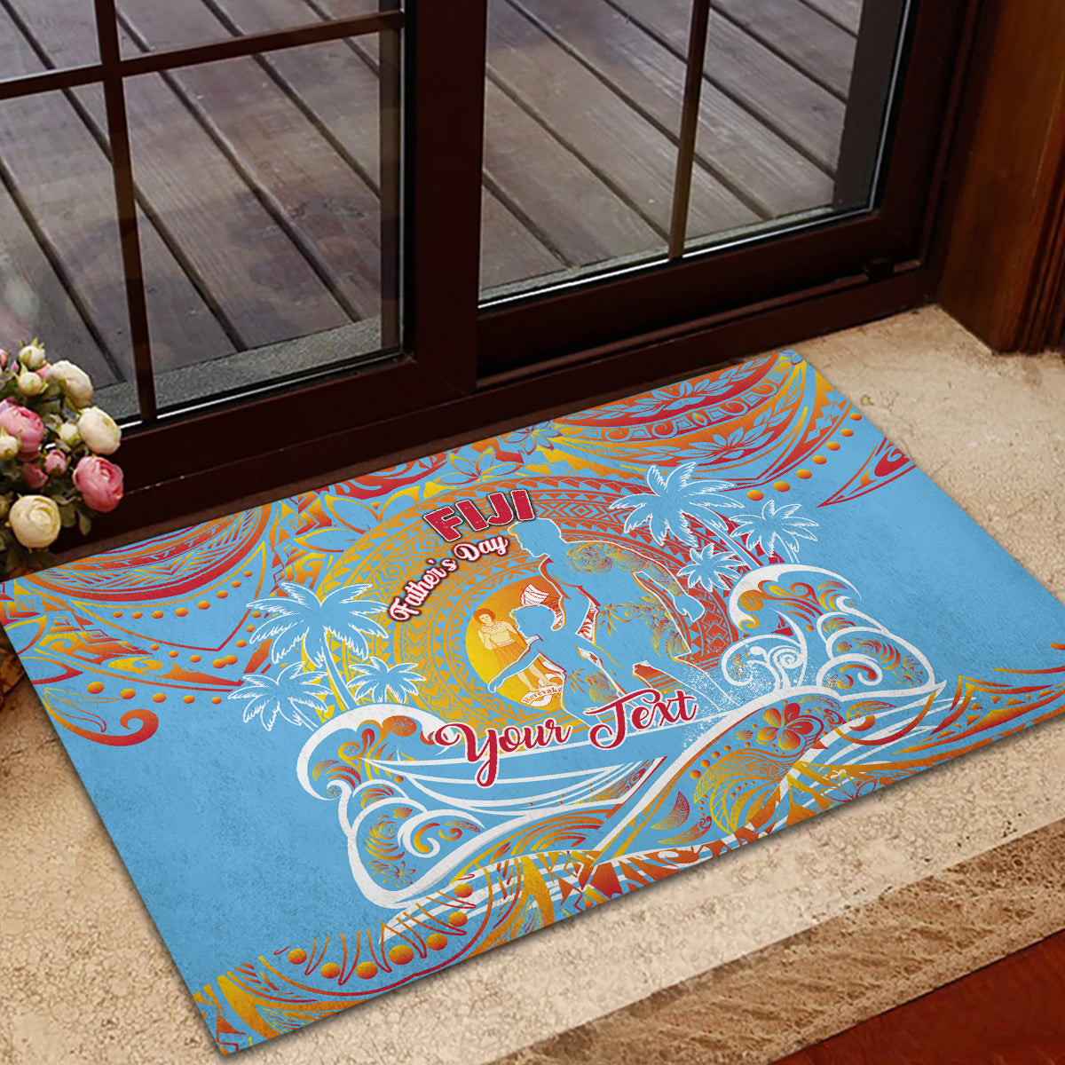 Father's Day Fiji Rubber Doormat Special Dad Polynesia Paradise