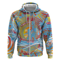 Father's Day Fiji Zip Hoodie Special Dad Polynesia Paradise DT02 Zip Hoodie Red - Polynesian Pride